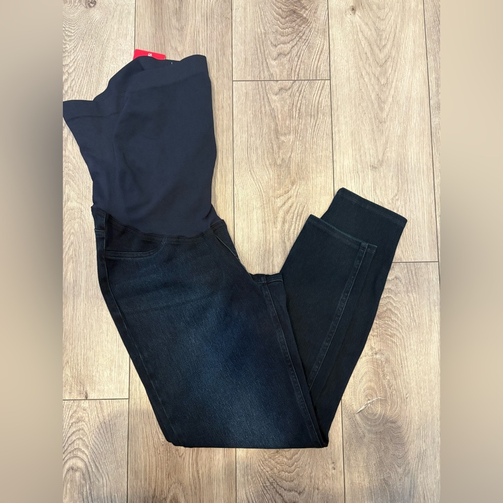 SPANX Maternity Jean-ish Ankle Leggings | Twilight Rinse | Size Large
